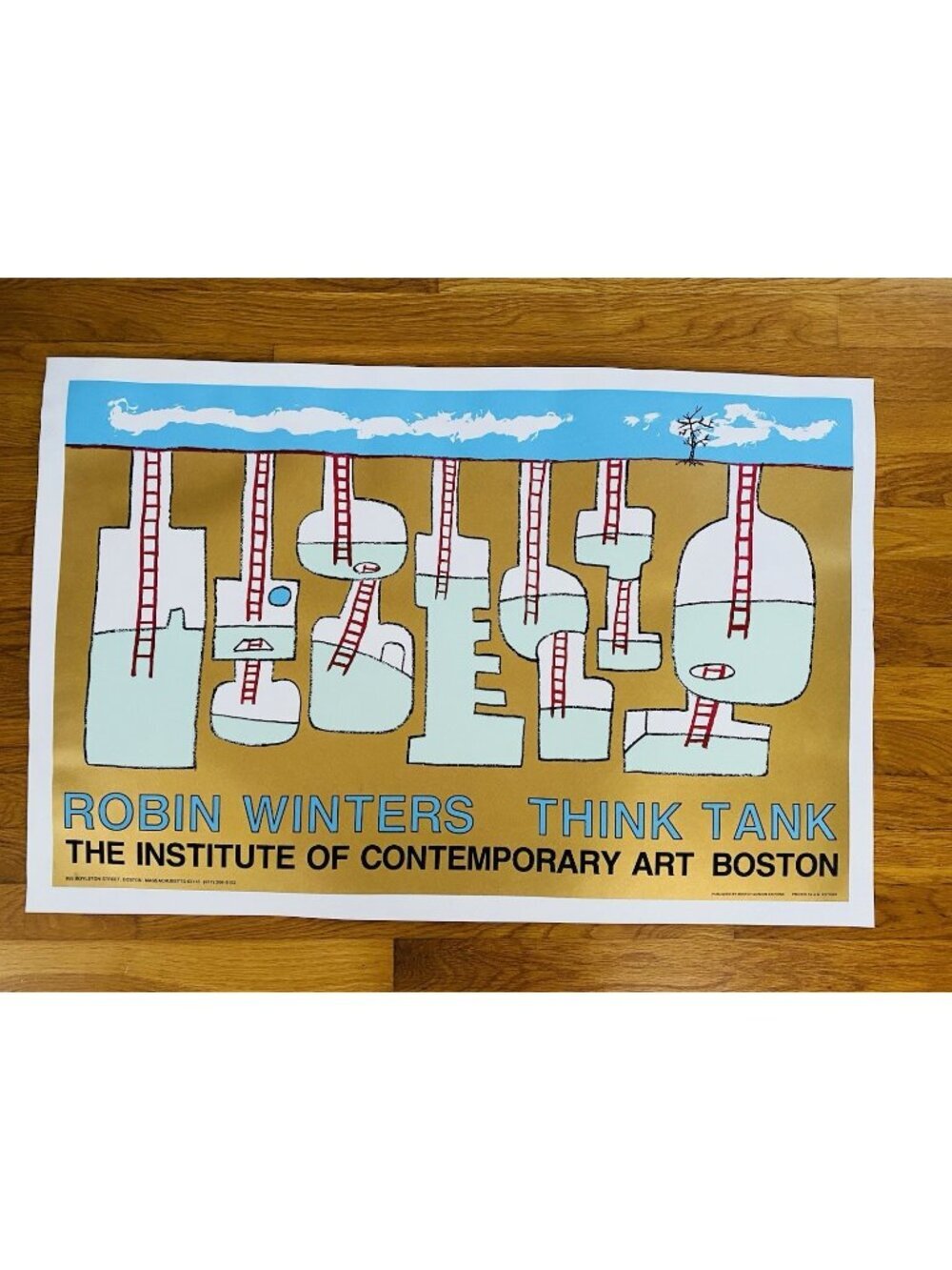 Robin Winters Think Tank Exhibition Poster Institute of Contemp. Art Boston 1986